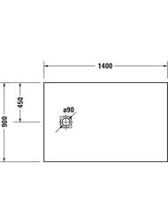 ������� ������ Duravit Sustano 1400�900��, ����� ������� 720281740000000