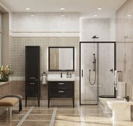 Зеркало KERAMA MARAZZI POMPEI с подсветкой, 800х95х800, черное глянцевое PO.mi.80\BLK
