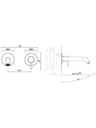 ��������� ��� �������� Almar Washbasin �� 2 ��������� �� �����, ����� 162-187 ��, ������� �����, ���� ����������� ����� ����.E210033.316