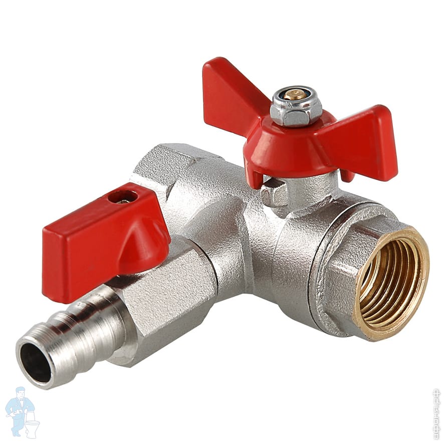 Кран дренажный 1/2"В-1/2"В. VALTEC BASE шаровой с обратным клапаном, VT ...