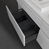 Тумба под 2 умывальника Villeroy & Boch LEGATO (1600х550х500) подвес., 4 ящ., бел.дерево B693L0E8