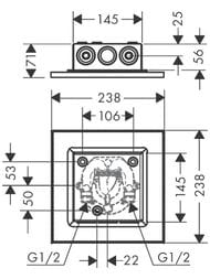 ������� ��� Axor ShowerSolutions 35313000 (250�250) ����������, 2jet, 2 ���� �����, ����
