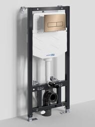 Инсталляция для унитаза WasserKRAFT Aller с клавишей смыва, розовое золото 10TLT.010.ME.RG03