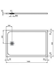 Ideal Standard Душевой поддон ULTRAFLAT S 1400x900x30 литой мрамор, белый K8256FR