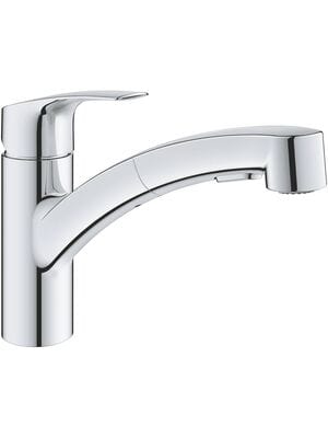 Смеситель Grohe Eurosmart 30305001 для кухни, низкий выдвижной излив, однорычажный, хром