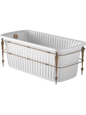Ванна MIGLIORE OLIVIA 174x83 console белая панель, фурнитура бронза 24378