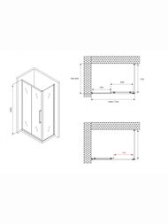Душевой уголок ABBER Schwarzer Diamant AG30170H-S100 (1700х1000x1950) стекло 6мм прозрачное/хром