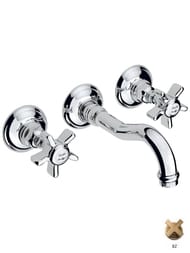 Смеситель для раковины Nicolazzi Dames Anglaises 185 мм,встраиваемый,двухзахватный,бронза 1477BZ18