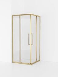 Душевой уголок CEZARES RELAX (800х800х2000) RELAX-304-A-2-80-C-BORO стекло прозрачное/золото брашир