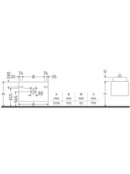Тумба под раковину Duravit DuraStyle (1150х610х453) подвесная, 2ящика, цвет белый матов. DS648601818