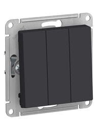 Выключатель Systeme Electric ATLASDESIGN 3-клавишный схема 1+1+1 10АХ механизм карбон ATN001031