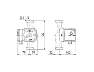 ����� �������������� GRUNDFOS UPS 25-60 130, 70��, 96281476, ��� ����