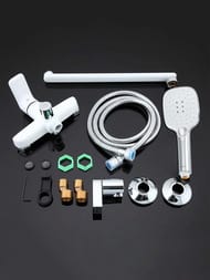 Смеситель для ванны с изливом и дивертором , GAPPO белый хром, G2248
