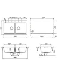 Мойка SCHOCK Horizont N-200 (860х500) вровень со столешницей, Cristadur, цвет: аворио   700359F