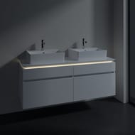 Тумба под 2 умывальника Villeroy & Boch LEGATO (1400х550х500) подвесная, 4 ящика, белый B669L0DH
