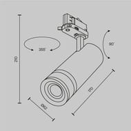�������� ���������� Maytoni Focus Zoom (����� ���) TR198-3-20W4K-Z-W Trinity 4000K 20�� 15-60�, IP20, �����