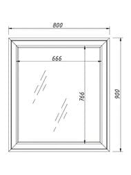 Зеркало Caprigo Ponza 800х900х31 без подсветки, цвет айрон 13532-109.000.00.05