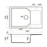 ����� Omoikiri YONAKA 78-LB-SA (780�510�207) �������, ���������, ������� 4993416