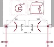 ����� � ���� BelBagno Uno (1100x1900) UNO-B-2-110-P-Cr ���������, ������ �������/������� ����