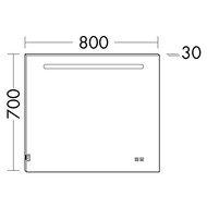 Зеркало Burgbad Fiumo 800х700х30 LED, USB, сенсор, подогрев SIIX080