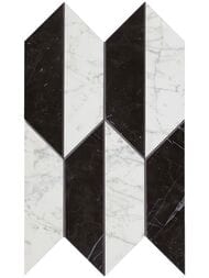 Мозаика Atlas Concorde Marvel Half Hex Cold Lapp. (330х483) белая+черная, AMMS (кв.м.) — миниатюра 1