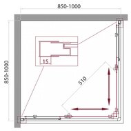 ������� ������ BelBagno Unique 850-1000�850-1000�1900 ������ �����./���� UNIQUE-A-2-85/100-C-Cr