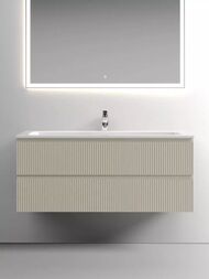 Тумба под раковину SANCOS Snob T (1195х445х500) подвесная, два ящика, Beige Soft SNT120CE