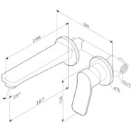 Смеситель AM.PM X-Joy для умывальника, монтируемый в стену, хром F85A72600 — изображение 9