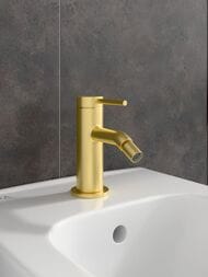 Смеситель для биде VitrA Minimax Round A4353625EXP однорычажный брашированное золото латунь