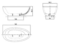 ����� ��������� JACUZZI DESIRE 1850�950�635 ���������������, ����-�������, ����� ������ 9443814A
