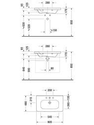 �������� Duravit DuraStyle 800�170�480 ��������� ��� ���������, ������� 2320800000
