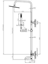 Душевая система ESKO Bangkok ST250BG  настенная, ручной/верхний душ, поворотный излив, хром