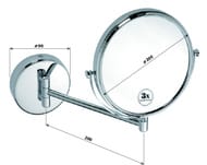 Косметическое зеркало Bemeta 112201522 D180 мм двустороннее, хром