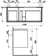 ����� ��� �������� LAUFEN PALOMBA 4.0730.4.180.220.1 (1185�495�590) 4 �����, ��� �������. �����