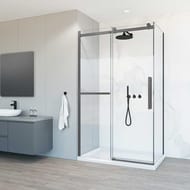 Душевой уголок Vincea Como Soft 1200x1950x900 VSR-1CS9012CLGM прямоугольная вороненая сталь — миниатюра 1