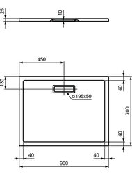 Ideal Standard ������� ������ ULTRAFLAT 900x700x25 ��������� �������������, ������ ������� T4474V3