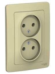 Розетка Systeme Electric BLANCA С/У двойная без заземл. без шторок, 16А, 250В, БЕЖЕВЫЙ BLNRS000027