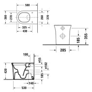 ������ ��������� Duravit White Tulip 2001090000 370�580 ������������, ����.����, HygieneFlush, �����