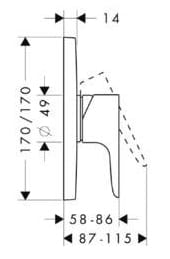 ��������� Axor Citterio M 34625000 ��� ���� �������������, ���������, ������� �����, ����