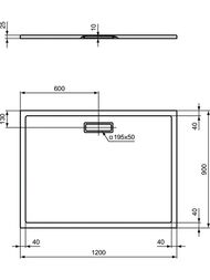 Ideal Standard ������� ������ ULTRAFLAT 1200x900x25 ��������� �������������, ������ ������� T4483V3