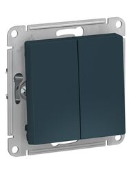 Переключатель Systeme Electric ATLASDESIGN 2-клавишный схема 6 10АХ механизм изумруд ATN000865