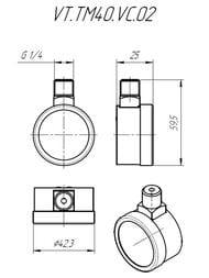 �������� Valtec, 0-6 ���, 1/4", D40��, ������� �����. (������.),  VT.TM40.VC.02