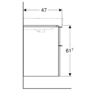Geberit Smyle Square Тумба с раковиной 60 см, цвет пекан +Зеркальный шкаф, подсветка 529.352.JR.6