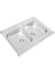 Мойка накладная Ukinox Standart 800х600 мат.нерж.сталь 0,6мм,слив 1 1/2,2чаши,STM 800.600 20--6C 3C-