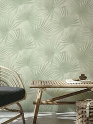 Обои виниловые на флизелине Decori-Decori Zen (1,06х10,05) зеленые, цветы 72910 (рул)