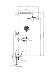 Душевая система BelBagno ANCONA-DOC2FD-CRM верхний и ручнй душ, для подкл.к смесителю,хром