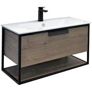 Тумба COMFORTY Бонн-90 (910х500х465) подвесная, с раковиной, дуб темный 00-00003466