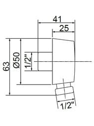Штуцер душевой Migliore RICAMBI 1/2"х1/2", медь ML.RIC-30.254.RA