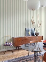 Обои виниловые на флизелине Grandeco Maison MN 4009 (0,53х10,05) полосы, зеленые (рул.)