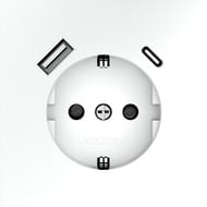 Розетка с USB, A+C Voltum S70 VLS040502, белый матовый